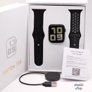 Jam tangan SMARTWATCH T55 & T500 Double strap bisa telfon dan ganti walpaper jam tangan wanita/Pria