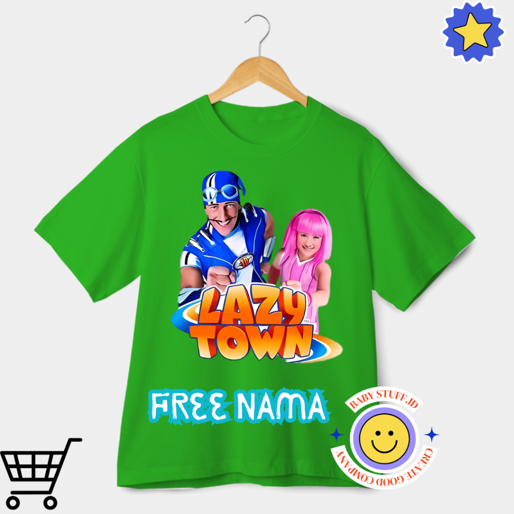 CHILDRENS CLOTHES เสื้อยืด CHILDRENS, LAZY TOWN, FREE NAME