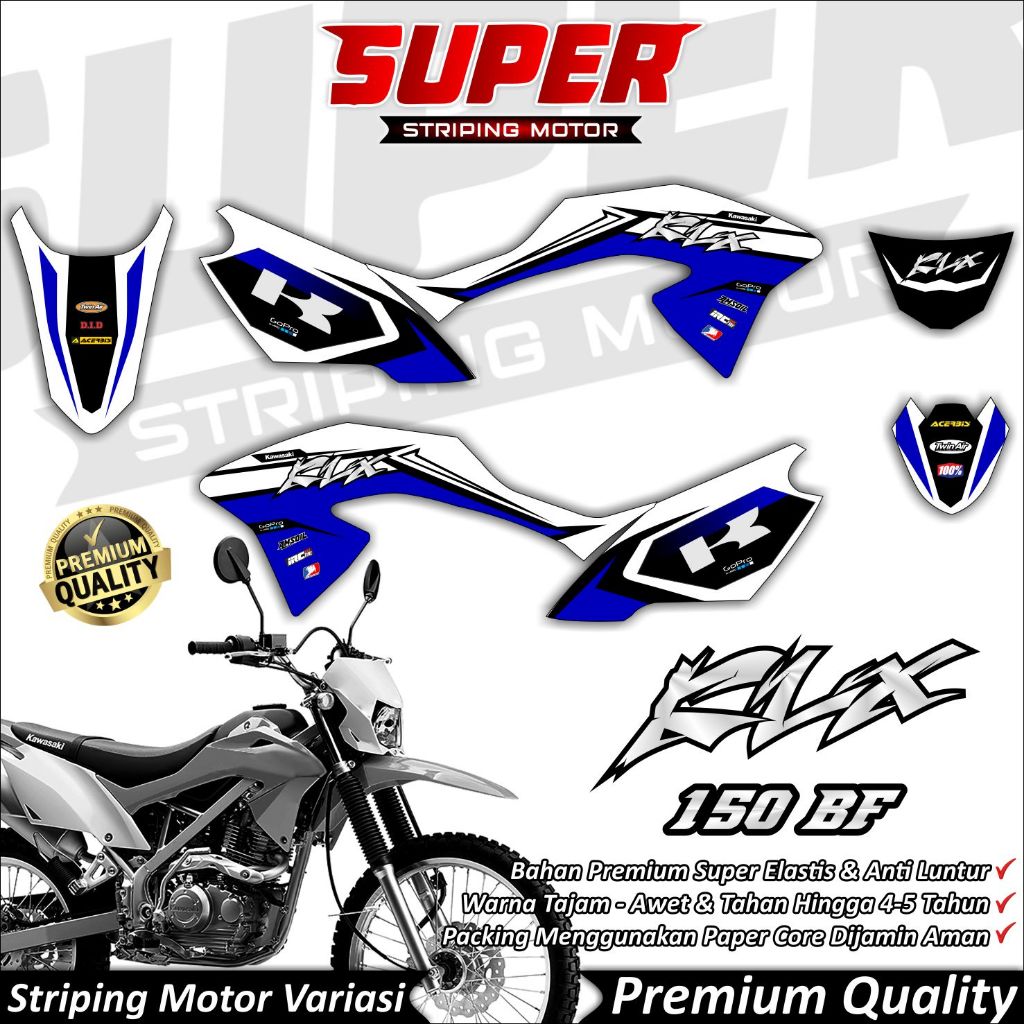 สติ๊กเกอร์ KLX BF ป้องกันการจางหายเท่, แถบ KLX BF Cool, Kawasaki KLX 150 BF KXF001