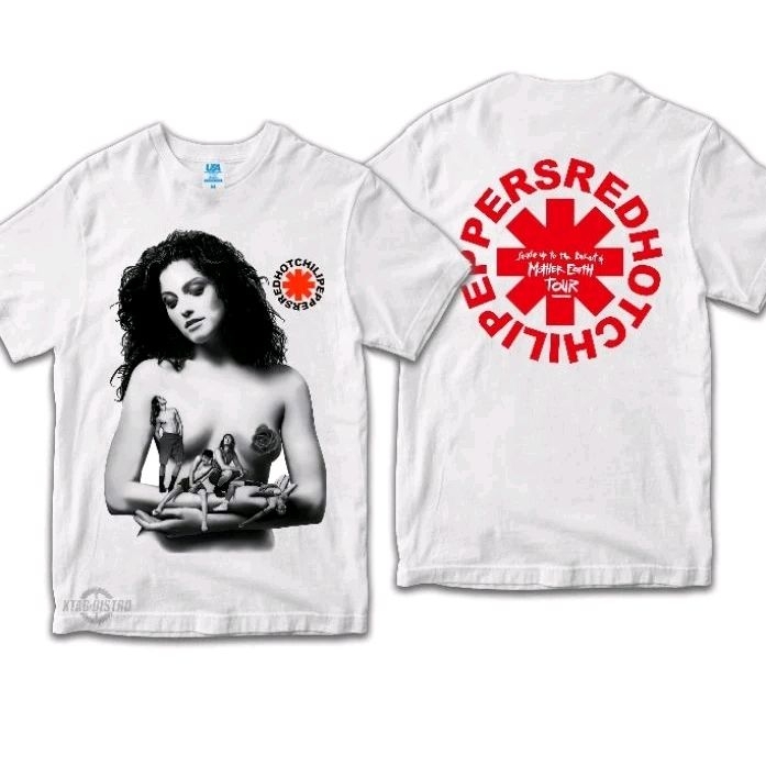 Putih Red HOT CHILLI PEPPERS Mother earth tour เสื้อยืดสีขาววงดนตรี rhcp
