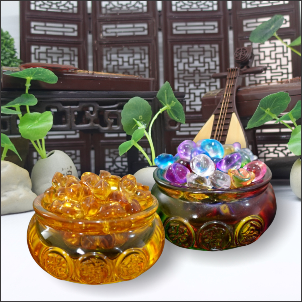 YUANBAO YELLOW CRYSTAL BOWL & 7 สี