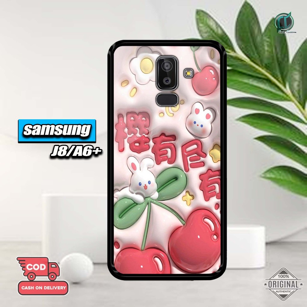 เคส Samsung J82018/A6plus ล่าสุด 2D เคสแข็งเคลือบเงา [FUZZLE Motif] Samsung J8/A6plus Hardcase Softc