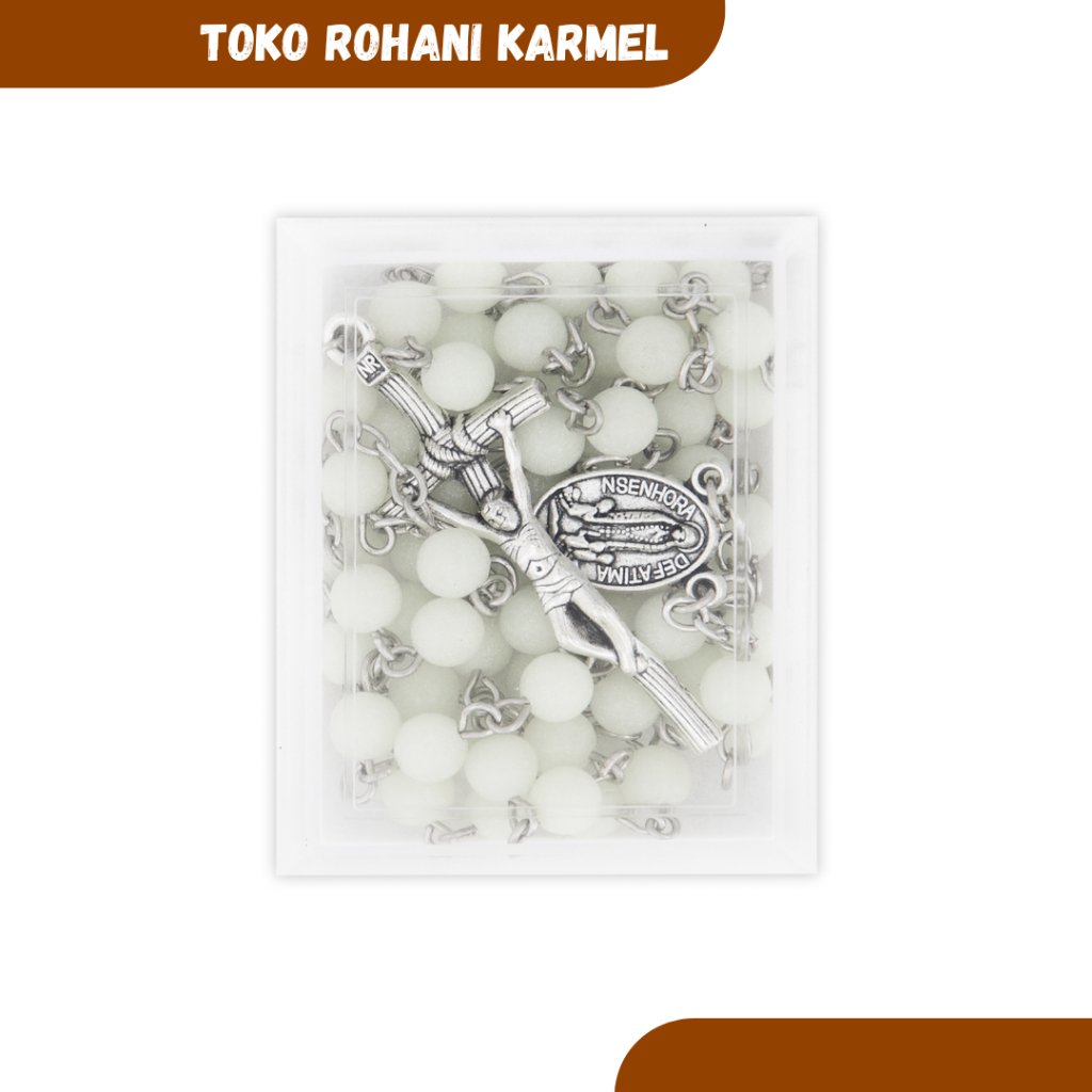 PHOSPHIRUS STONE ROSARY / CATHOLIC ROSARY NECKLACE / GLOW IN THE DARK ROSARY ของแท้