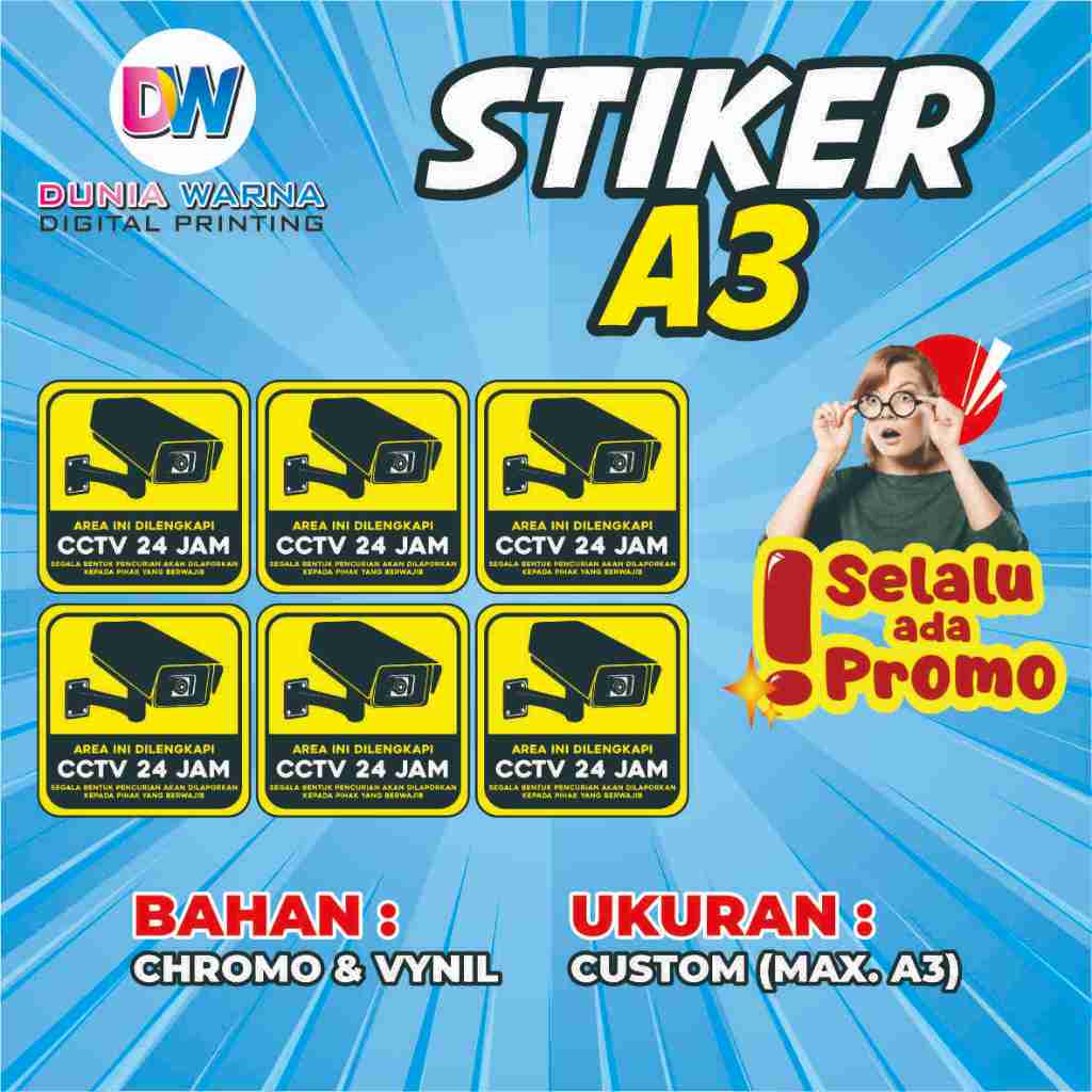 CCTV WARNING STICKERS (ประตู/หน้าต่าง) สติ๊กเกอร์ Cromo // สติ๊กเกอร์