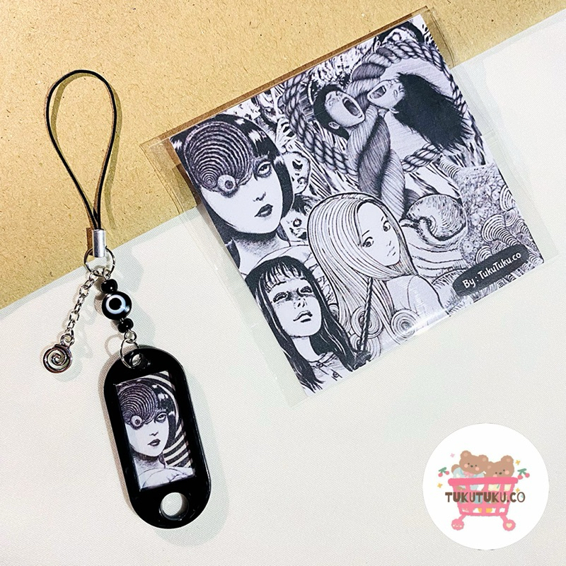 Hp GANTUNGAN [TYPE A] Junji Ito Charm Phone / Anime Uzumaki Junji Ito Phone Hanger / Junji Ito Uzuma