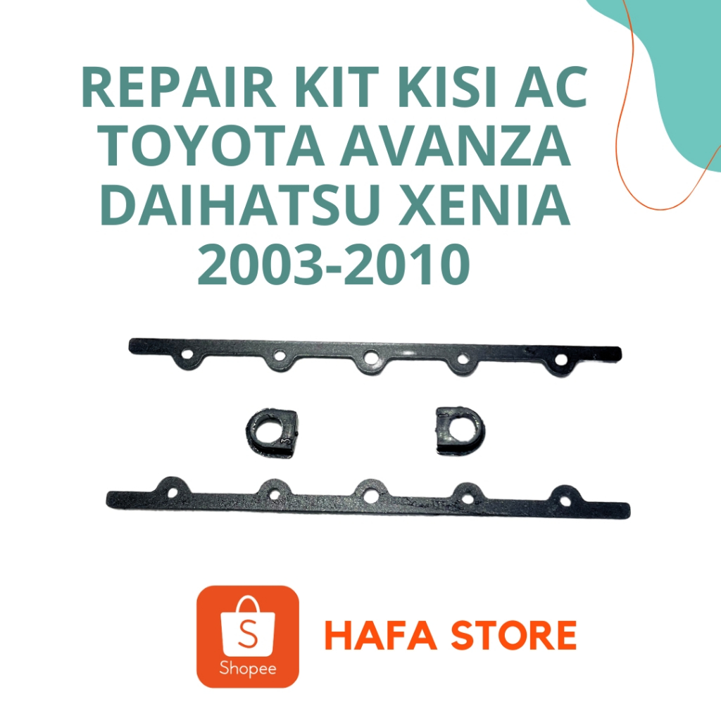AC Grille น้ํายาความเสียหายสําหรับ Toyota AVANZA / Daihatsu FENIA Gen 1 ปี 2003 2004 2005 2006 2007 2008 2009 2010 - ชุดซ่อม AC สีดํา