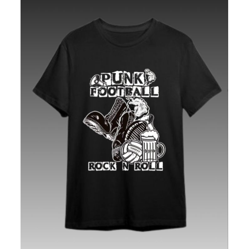 PUNK FOOTBALL ROCK N ROLL T-shirt Punk T-shirt casual Football T-shirt