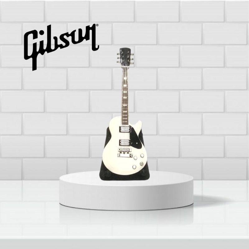 GIBSON LES PAUL GUITAR MINIATURE WHITE 1:12 (11ซม.)