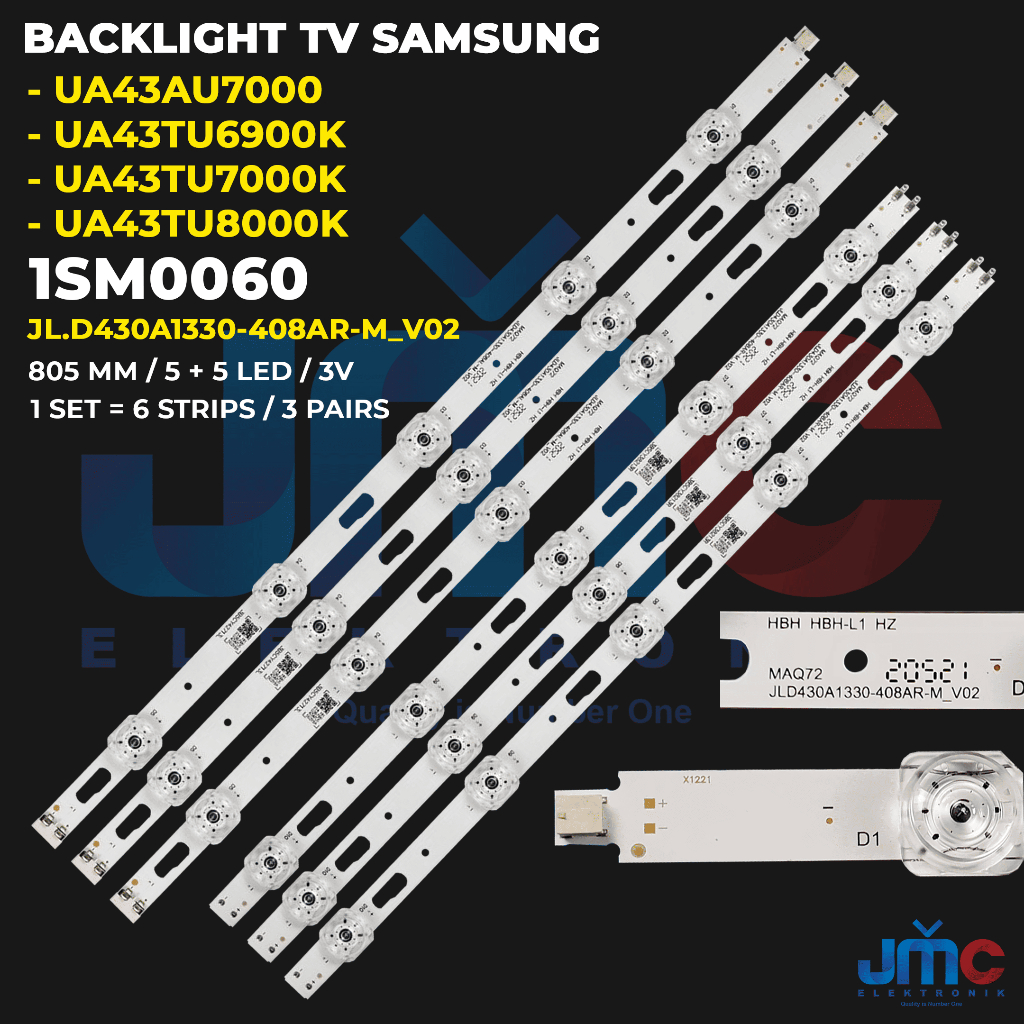 Samsung TV Backlight 43 นิ้ว UA43TU6900 UA43TU7000 UA43TU8000 U43AU7000