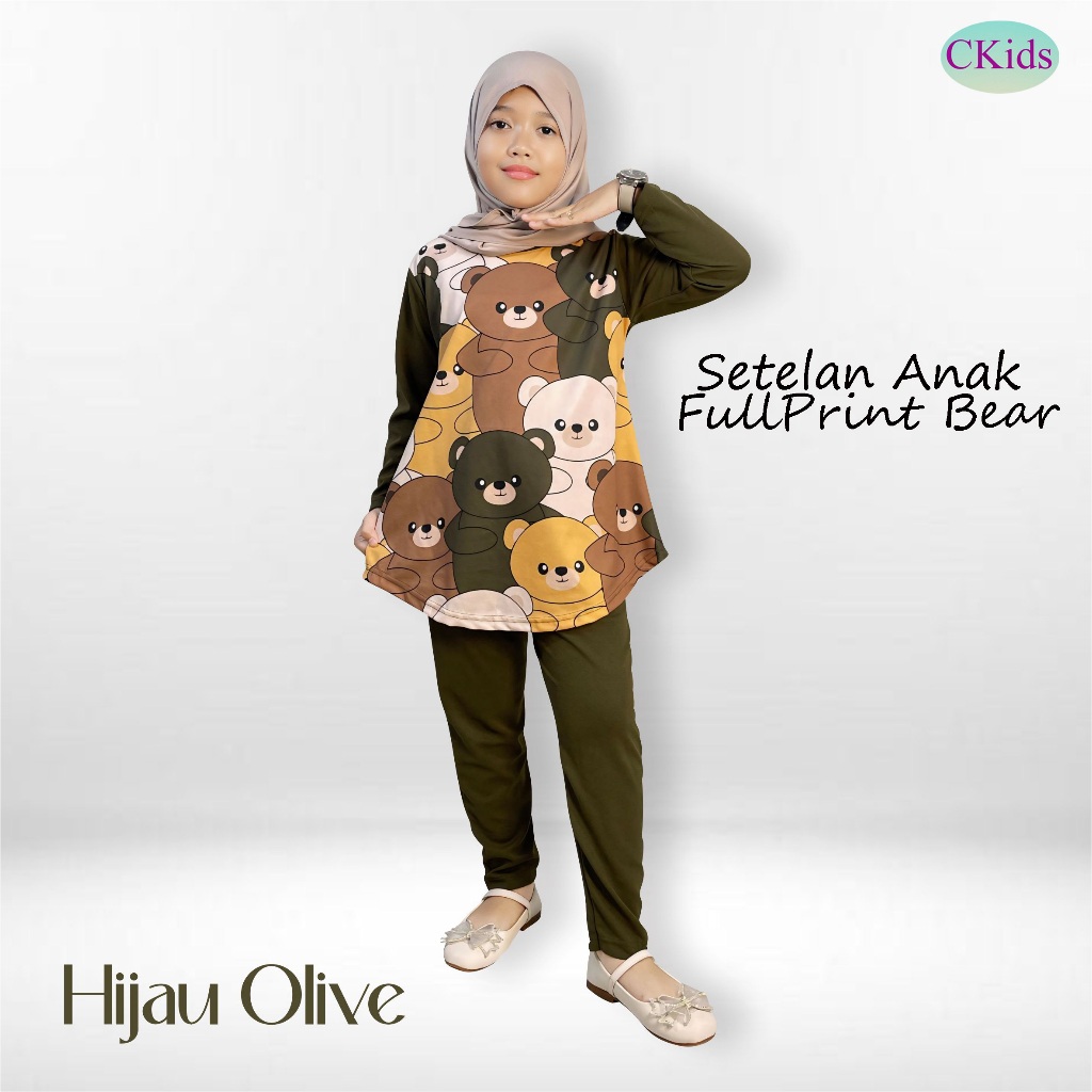 CKids FullPrint Bear Girls Suit