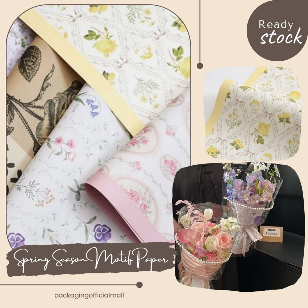 SPRING SEASON MOTIF PAPER / CELLOPHANE / กระดาษดอกไม้ BOUQUET / WRAPPING WRAPPER