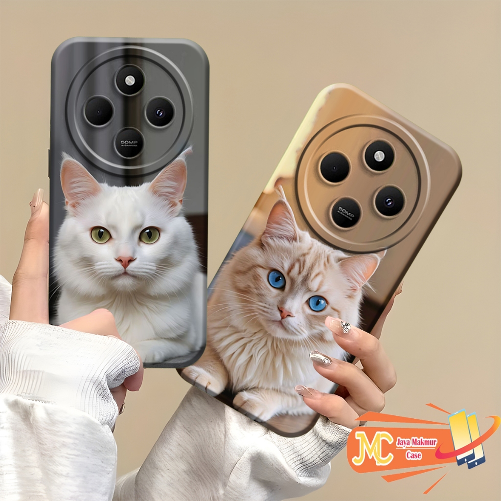 HP SOFTCASE poco c75 / redmi 14c / redmi 13c / redmi c65 Cute Cat motif - Girls Case - poco Case - v