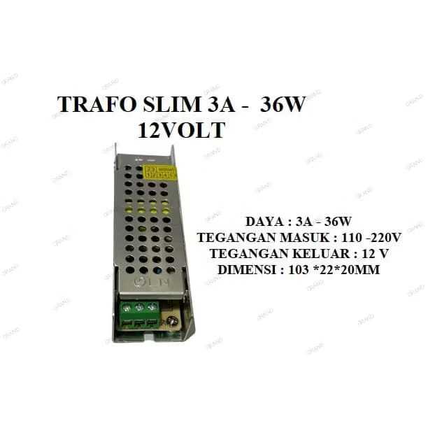 อะแดปเตอร์จ่ายไฟ Switching LED 12V Adapter / Taffiware Slim 12 Volt / 3A - 36W