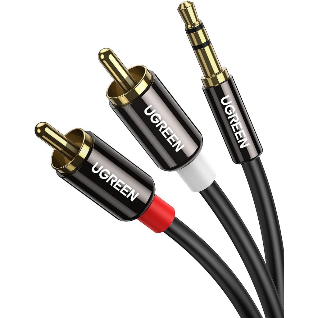 UGREEN สาย 3.5 มม. ปลั๊ก 2RCA Male สีดํา 2M 3M