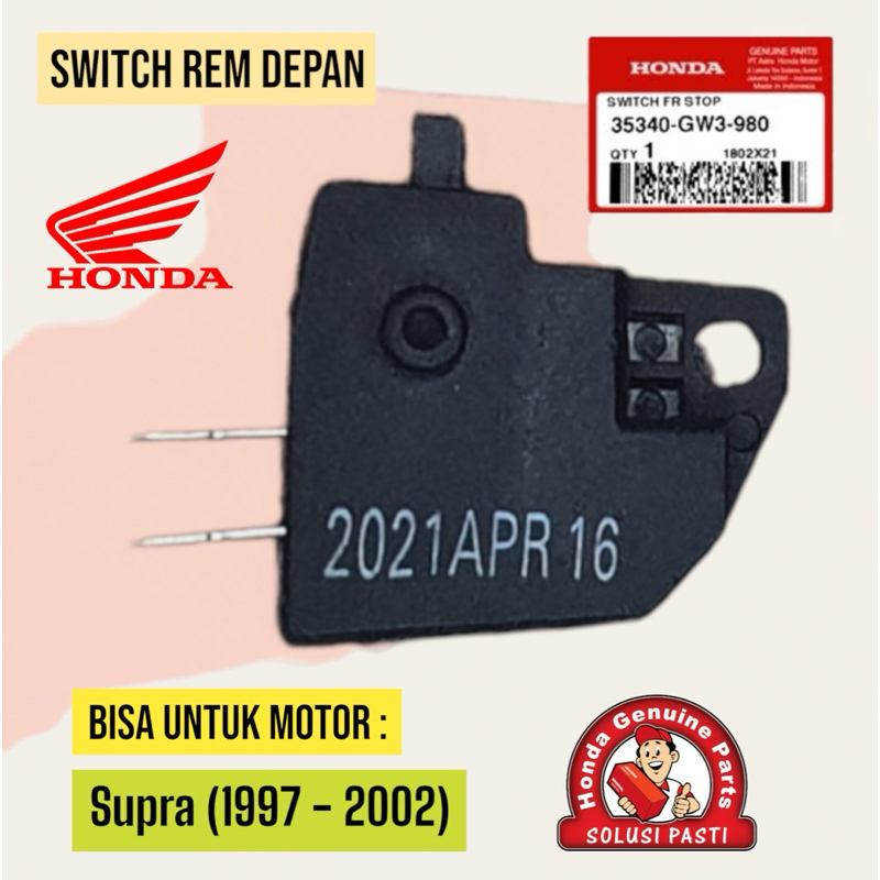35340-GW3-980 Switch FR Stop (สวิตช์เบรคหน้า) – Supra X 125, Revo 110 & BeAT