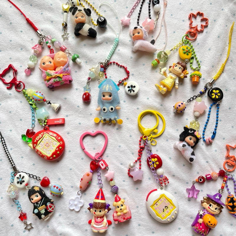 ✧ ̊ kirabyeori x luli studio ลูกปัด เครื่องประดับเล็ก พวงกุญแจห้อยกระเป๋า ⋆ Therm | Peko kewpie hell