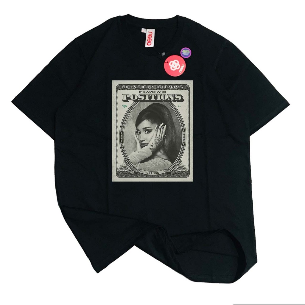 OSSU TSHIRT ARIANA GRANDE - DOLLAR SHADY BLACK WASHED SAND WASHING GREY WHITE