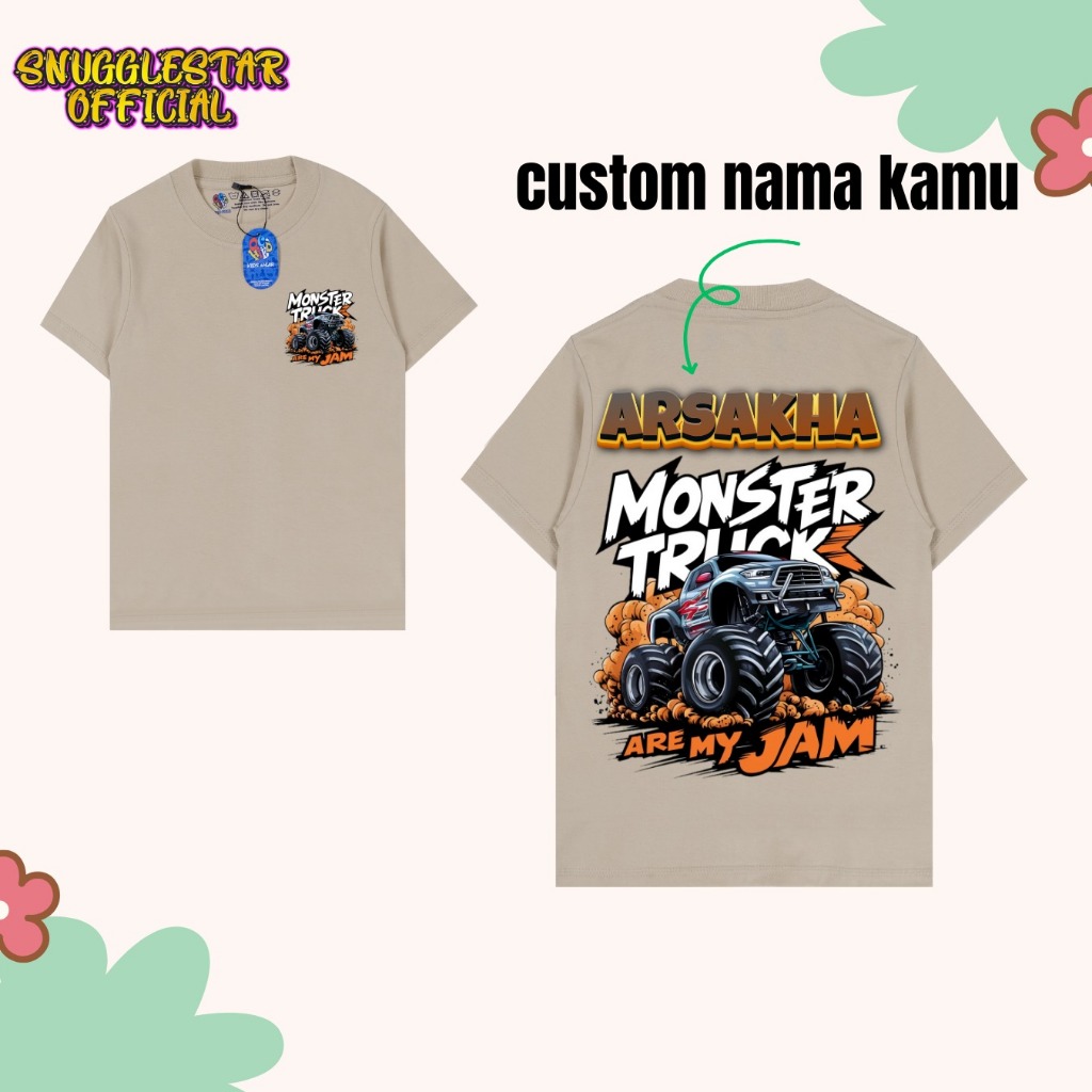 เสื้อยืด DISTRO สําหรับ CHILDREN 1-12 ปี COMBED 30S MONSTER TRUCK MOTIF ARE MY JAM