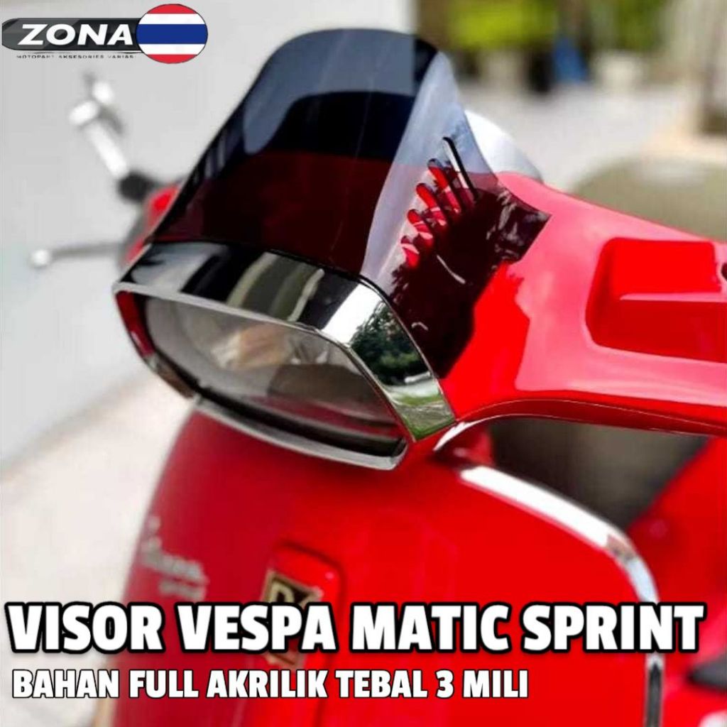 WINDSHIELD VISOR VESPA SPRINT VESPA MATIC FULL ACRYLIC MATERIAL 3MM THICKNESS PNP VESPA SPRINT ZM55