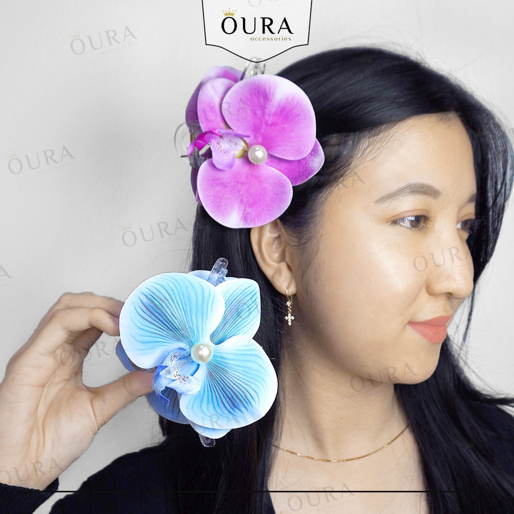 Orchid Hair Claw 11 CM Premium Orchid Hair Claw Orchid Flower Claw อุปกรณ์เสริมความงาม