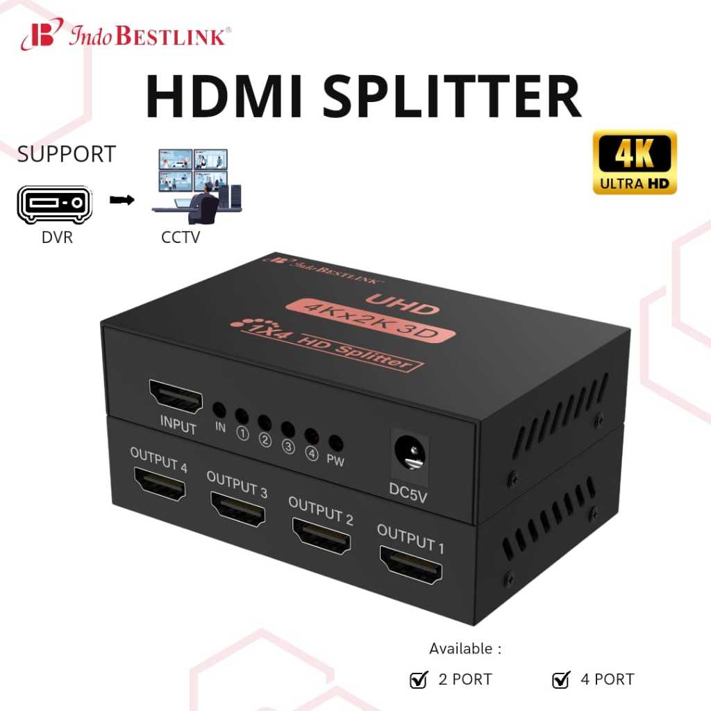 HDMI SPLITTER 4 PORT (1 INPUT 4 OUTPUT)