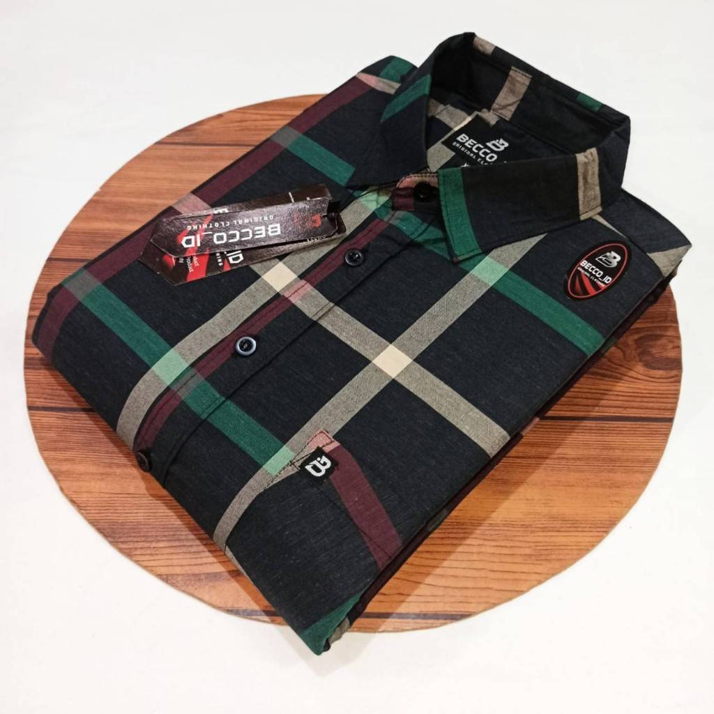 Katun KEMEJA เสื้อเชิ้ตแขนสั้นผู้ชายผู้ใหญ่ ผ้าฝ้ายผสมลายตารางหมากรุก ลายทาง ขนาดมาตรฐาน ML XL งานลําลอง ทางการ ทําด้วยมือใหม่ล่าสุด