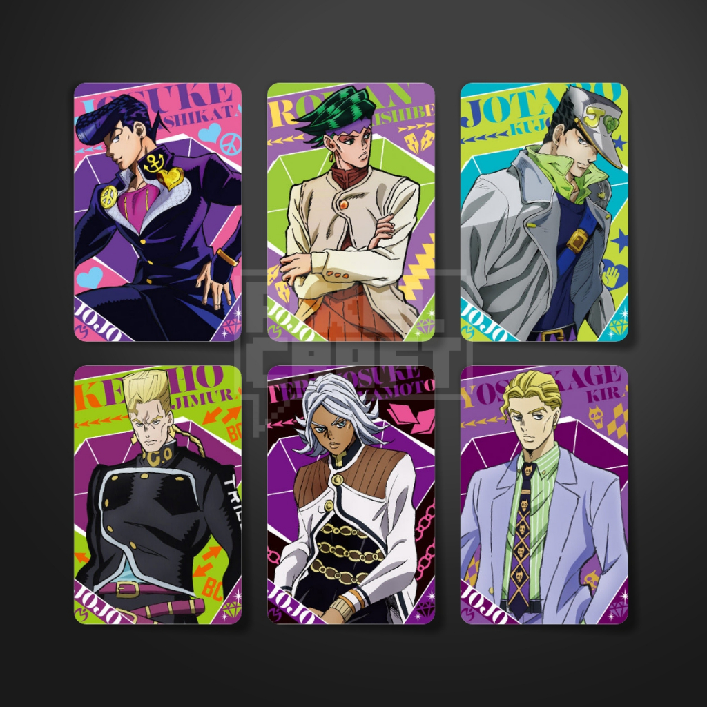 Photocard ตัวละครอนิเมะผจญภัยที่แปลกประหลาดของ JoJo: Diamond ที่ไม่แตกหัก