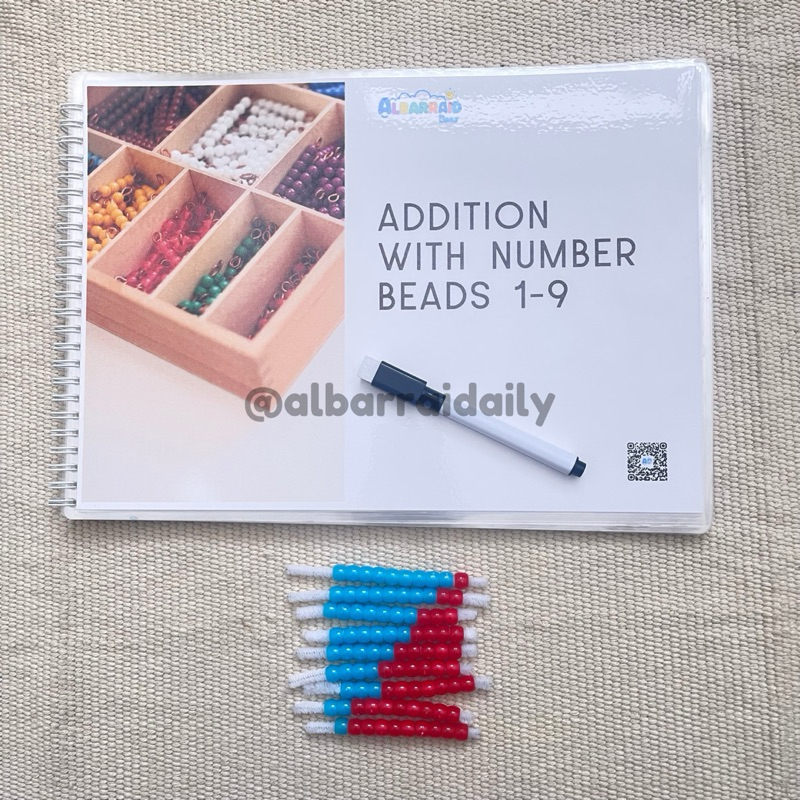 สมุดงานคณิตศาสตร์บวกโบนัสลูกปัดตัวเลข DIY Montessori Singapore Math โดย ALBARRAIDAILY