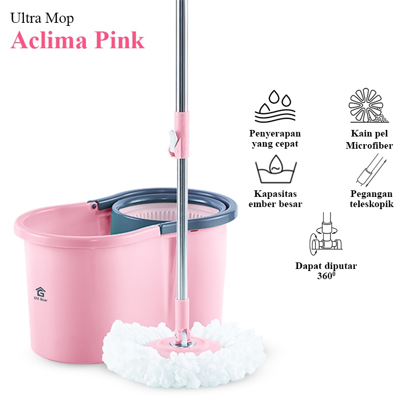 Shop.Eazy Ultra Mop Aclima 1752 ไม้ถูพื้น - ไม้ถูพื้น Spin Mop ผ้าถูพื้น Spin Mop