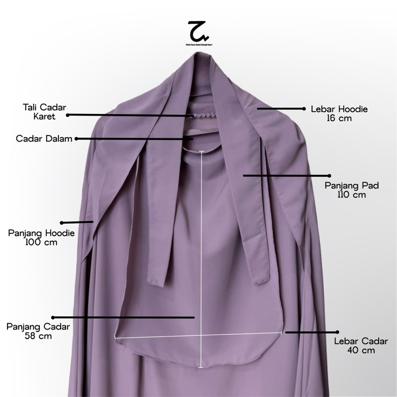 French Khimar Overhead Poni Syafar Busui Handshock แหวนยางคู่ Hasna Moslem Simple Syari มัลติฟังก์ชั่น Elegant Wolfis Forzaleta