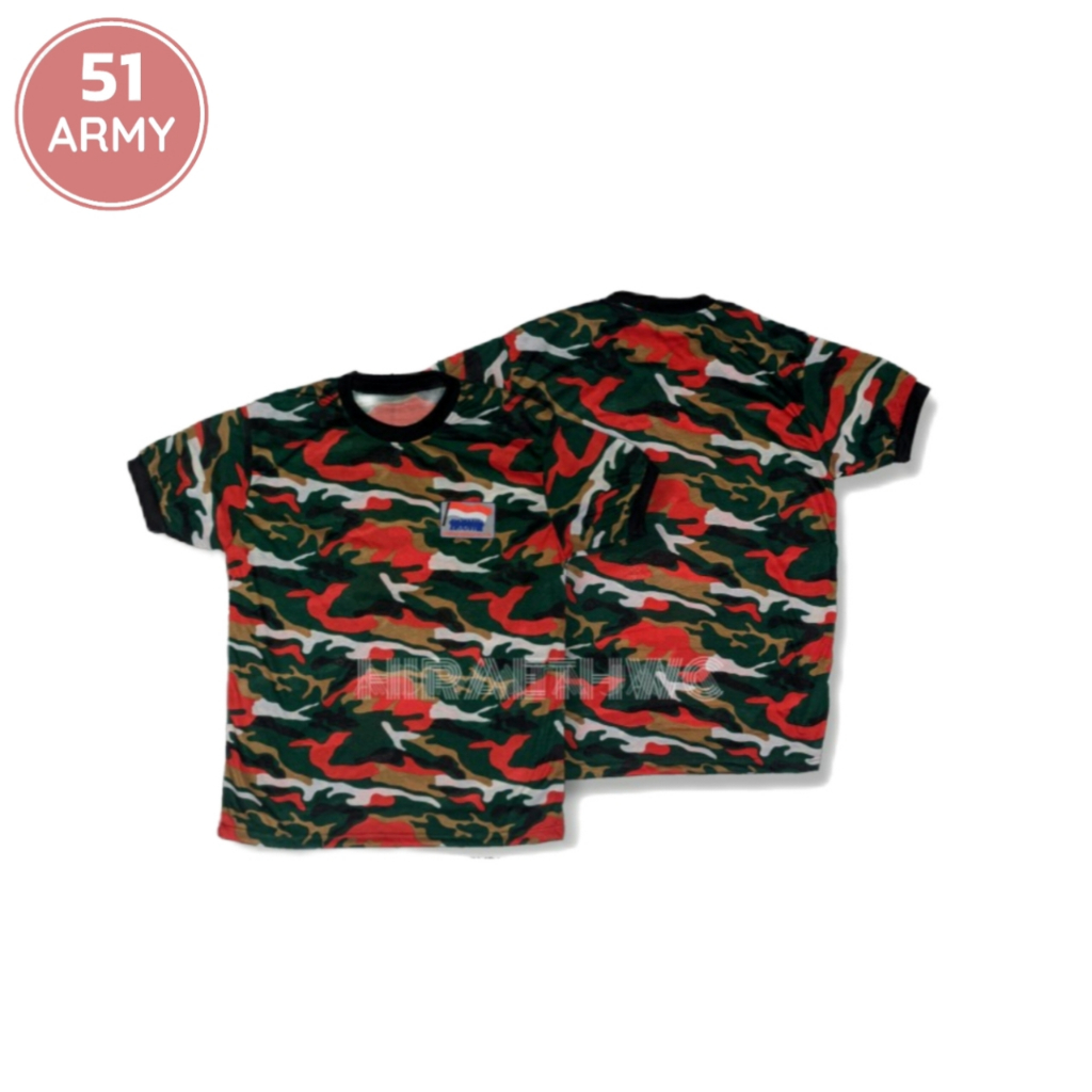 MERAH [51] RED AND WHITE ALSKAR CAMO T-SHIRT SHORT SLEEVE LMP CAMO T-SHIRT