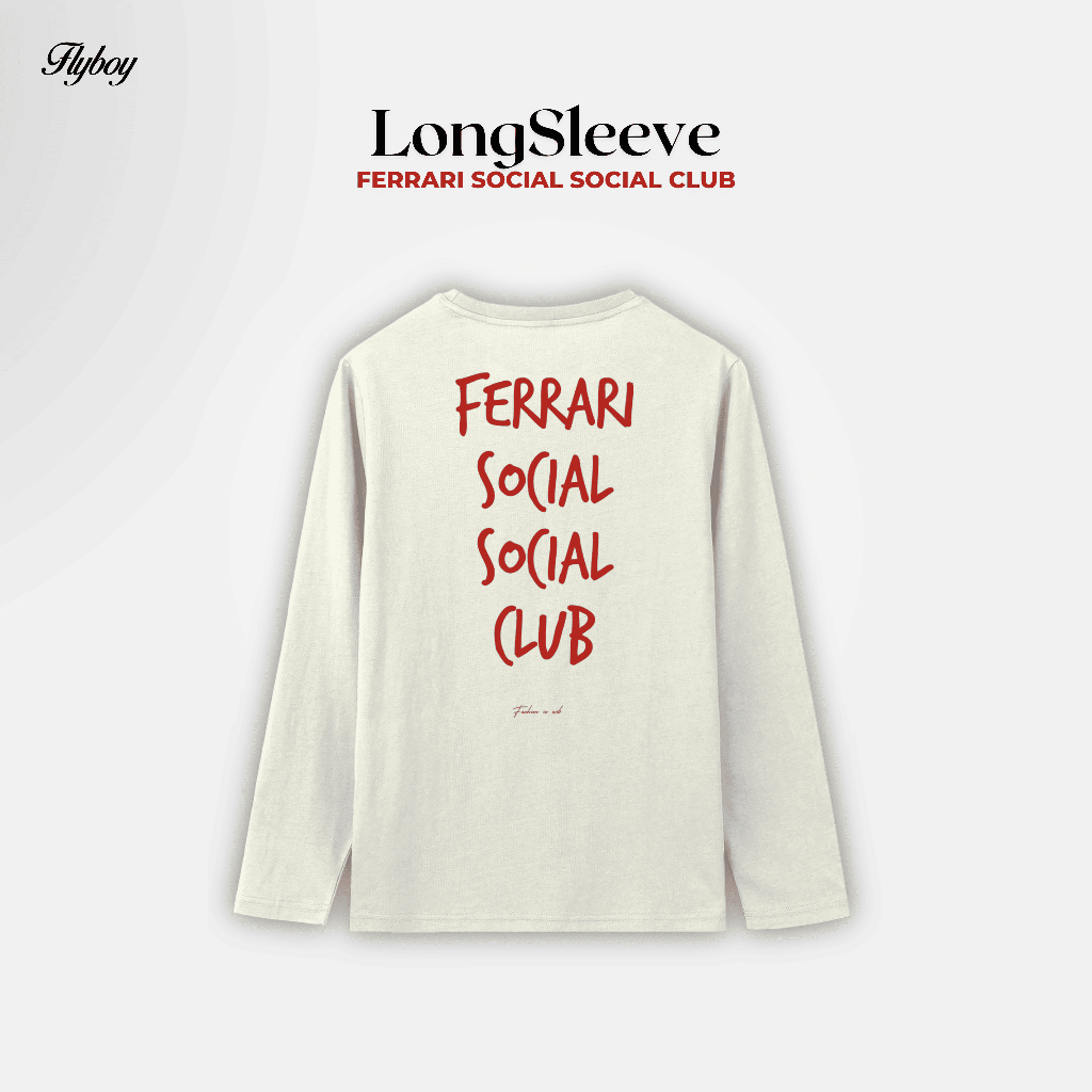 LONGSLEEVE FLYBOYS - Ferrari Social Club RED - หวีผ้าฝ้าย 24s