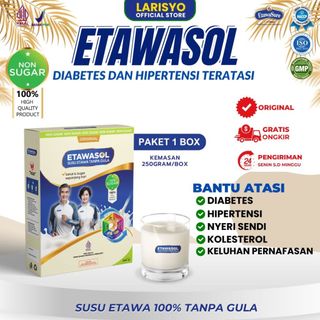 Susu Kambing Etawa 100% Tanpa Gula Etawasol Untuk Diabetes, Hipertensi, Nyeri Sendi dan Pernafasan 250Gr Paket 1 Box