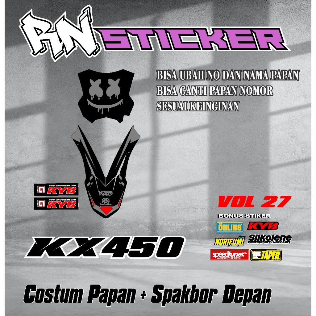 ใหม่ล่าสุดสติกเกอร์รูปลอก FRONT REAR FENDER BOARD KX 450 KX KLX 150 KLX BF KLX GORDON DTRACKER KX YZ
