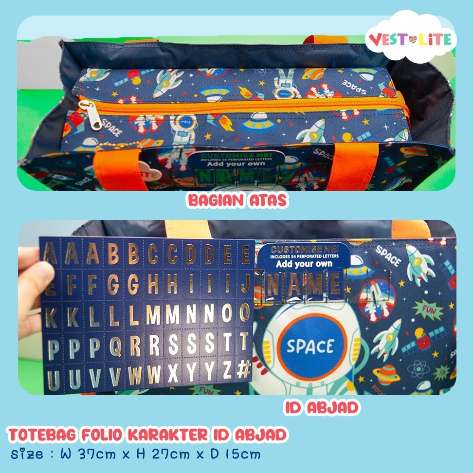 กระเป๋าสะพาย TOTEBAG Vest with ID card/alphabet U2023