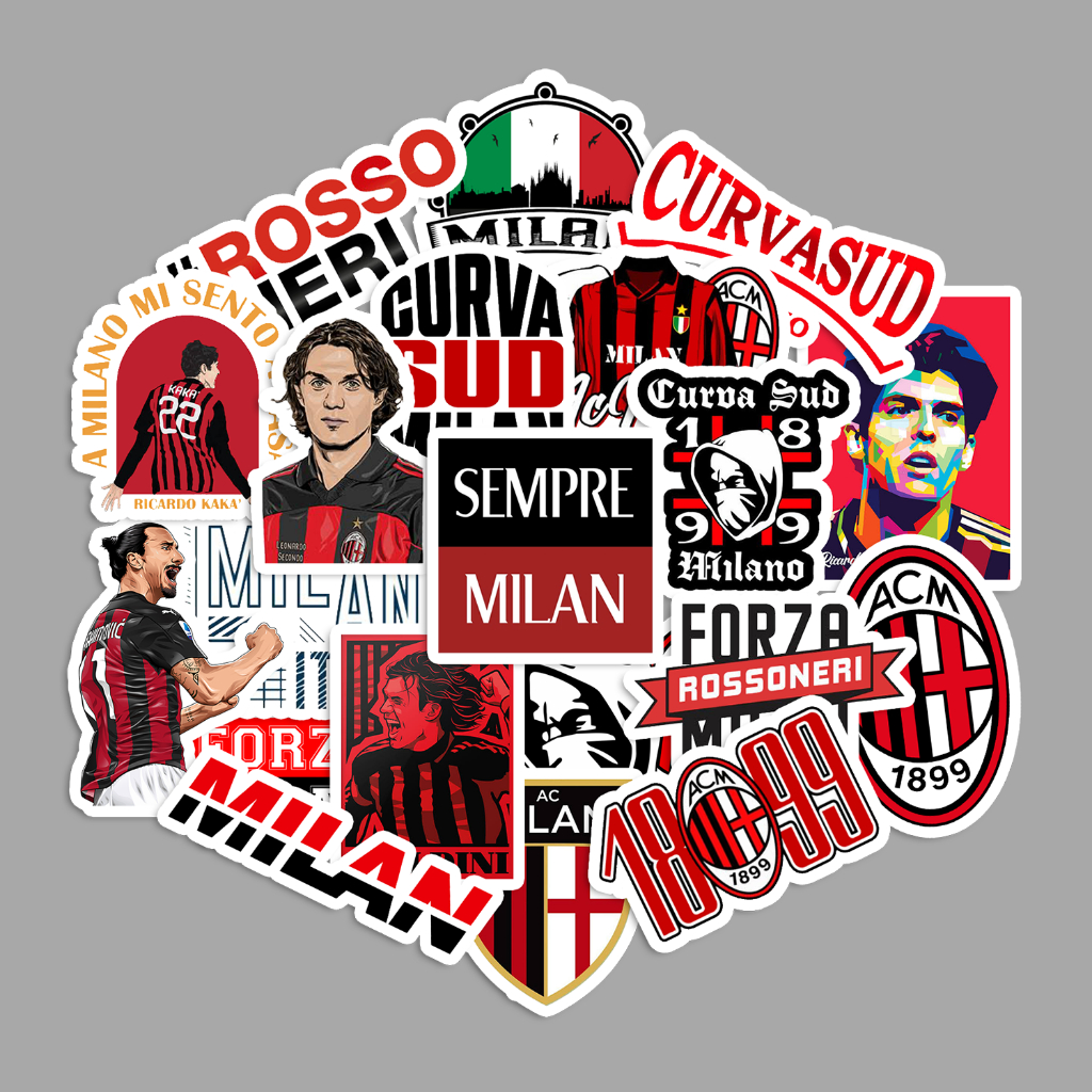 สติ๊กเกอร์แพ็ค - AC MILAN | สติ๊กเกอร์ติดกระเป๋าเดินทาง, สติ๊กเกอร์ TUMBLER, สติ๊กเกอร์แล็ปท็อป, สติ๊กเกอร์หมวกกันน็อค