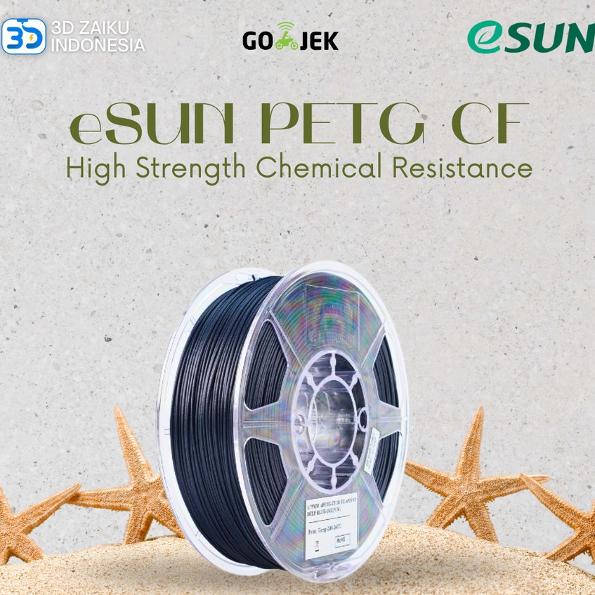 ESUN 3D Filament PETG CF คาร์บอนไฟเบอร์เสริม 1.75 มม. ความต้านทานเคมีความแข็งแรงสูง