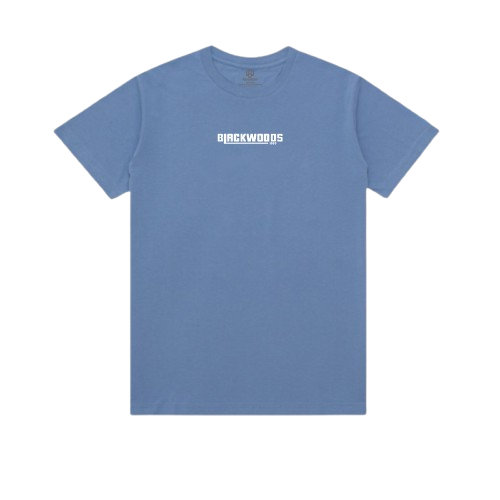 Blackwoods 1989 Mens Letter Mini Tee Blue Denim T-Shirt