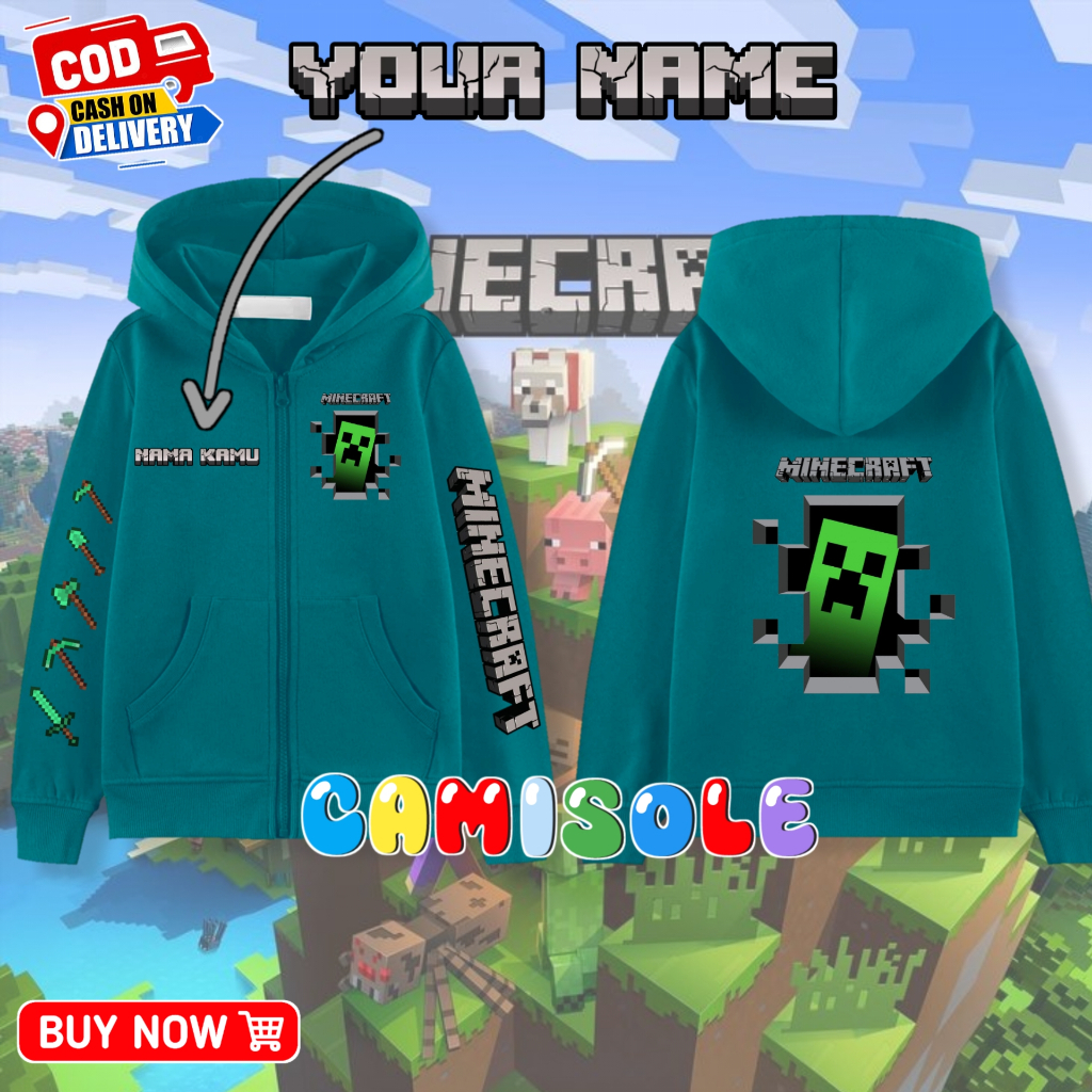Minecraft Kids Zipper Hoodie/Zipper Jacket