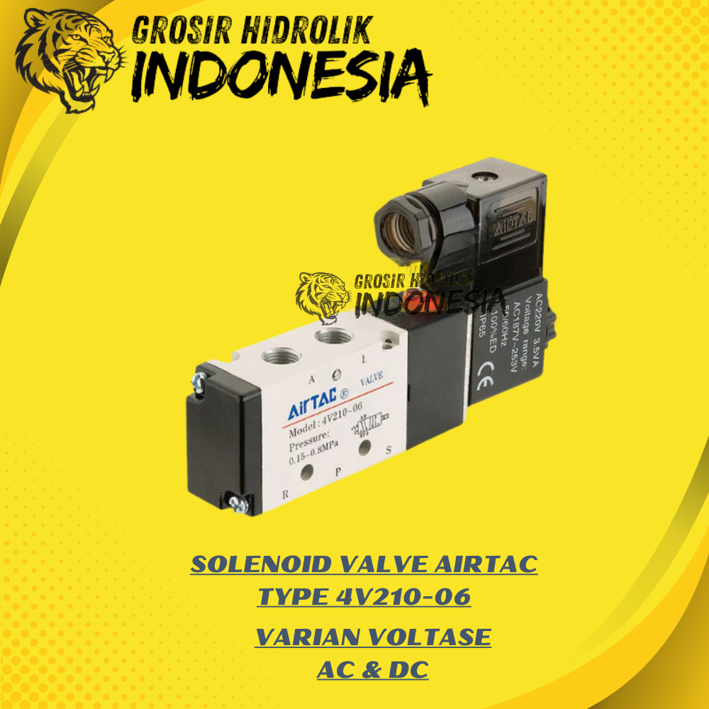 โซลินอยด์วาล์ว 4V210-06 โซลินอยด์วาล์ว AIRTAC 4V210-06 AC 220 / AC110 / DC 24 / DC 12