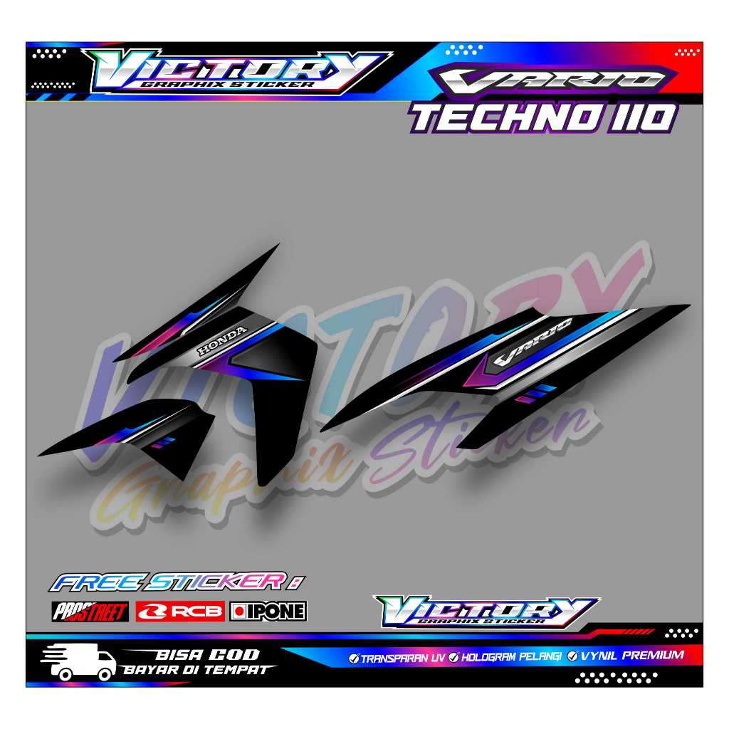 VARIO TECHNO 110 MOTORCYCLE VARIATION STRIPING / สติ๊กเกอร์ LIST HONDA VARIO TECHNO 110
