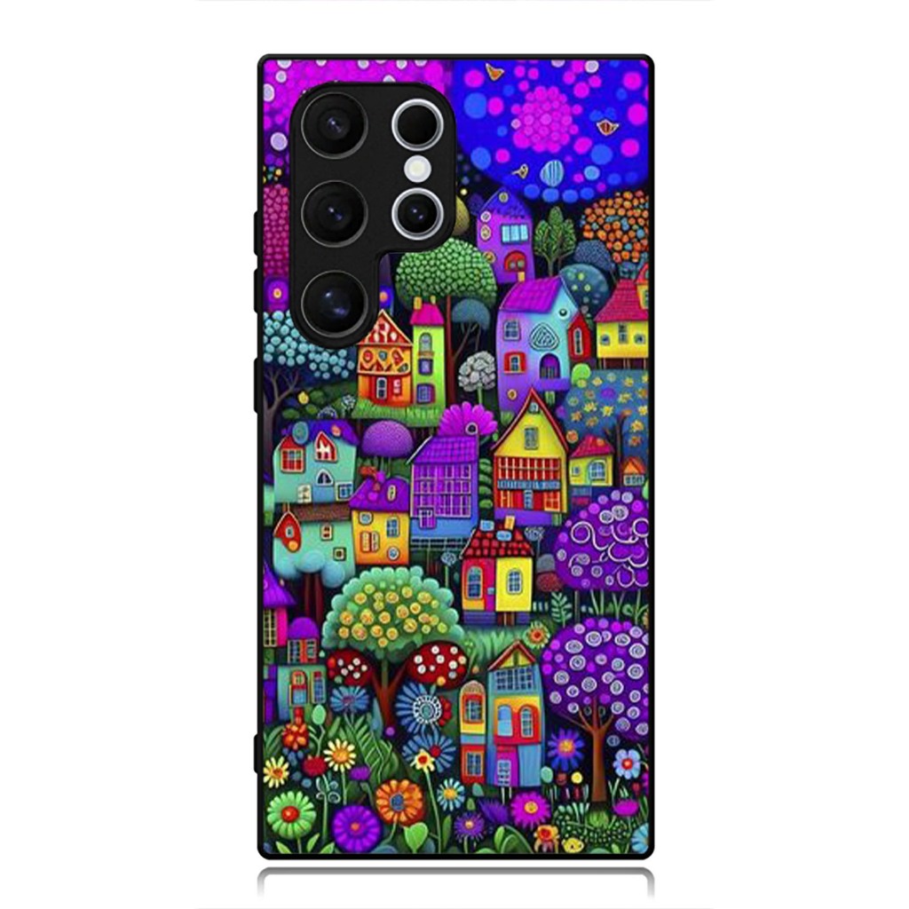 เคส Samsung S25 S24 S23 S22 S21 S20 S9 S8 S7 S6 Ultra Plus FE Edge Phone Softcase House Painting