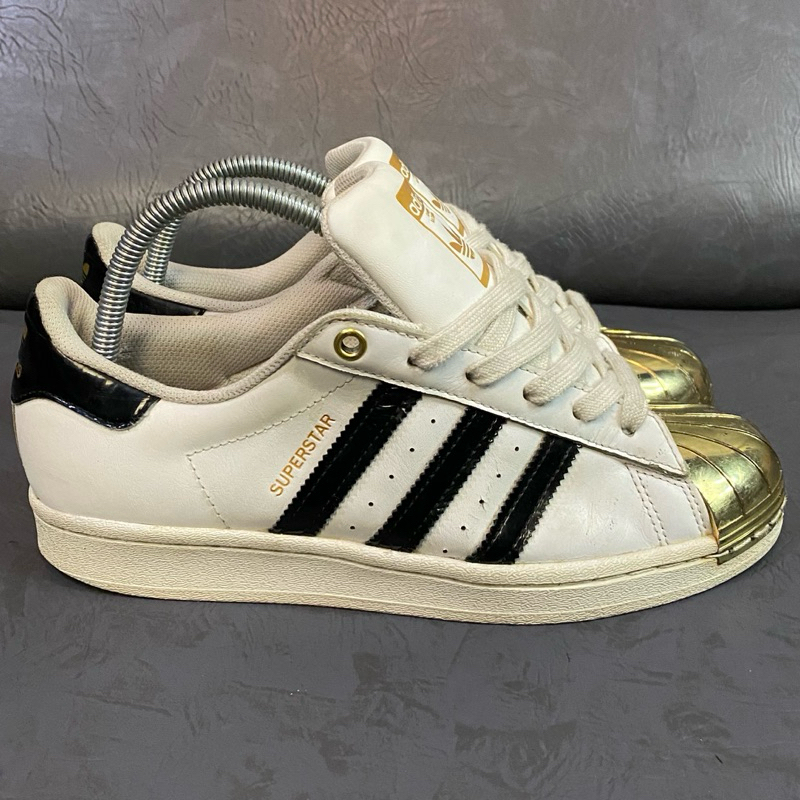 Sz39 Adidas Superstar Metal Toe White Gold รองเท้าดริฟท์มือสอง