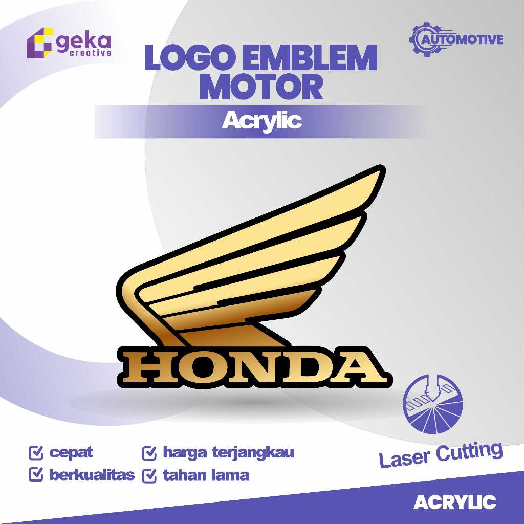 Honda Wings Emblem 2 ชิ้น 3D นูนโลโก้อุปกรณ์เสริมรถจักรยานยนต์ Honda Wings Emblem
