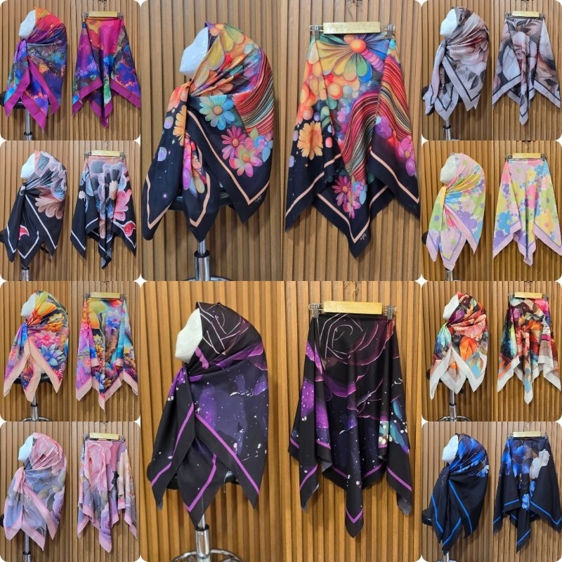 พรีเมี่ยม VOAL motif RECTANGULAR HIJAB ด้วยโมติฟล่าสุด