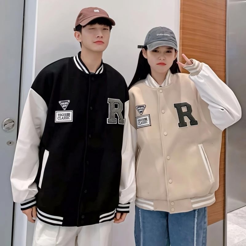 Jacketin Aja - Varsity R LOGO VE แจ็คเก็ตขนาดใหญ่ (S - 6XL) Oversize เบสบอล Bomber Jacket 2XL 3XL XX