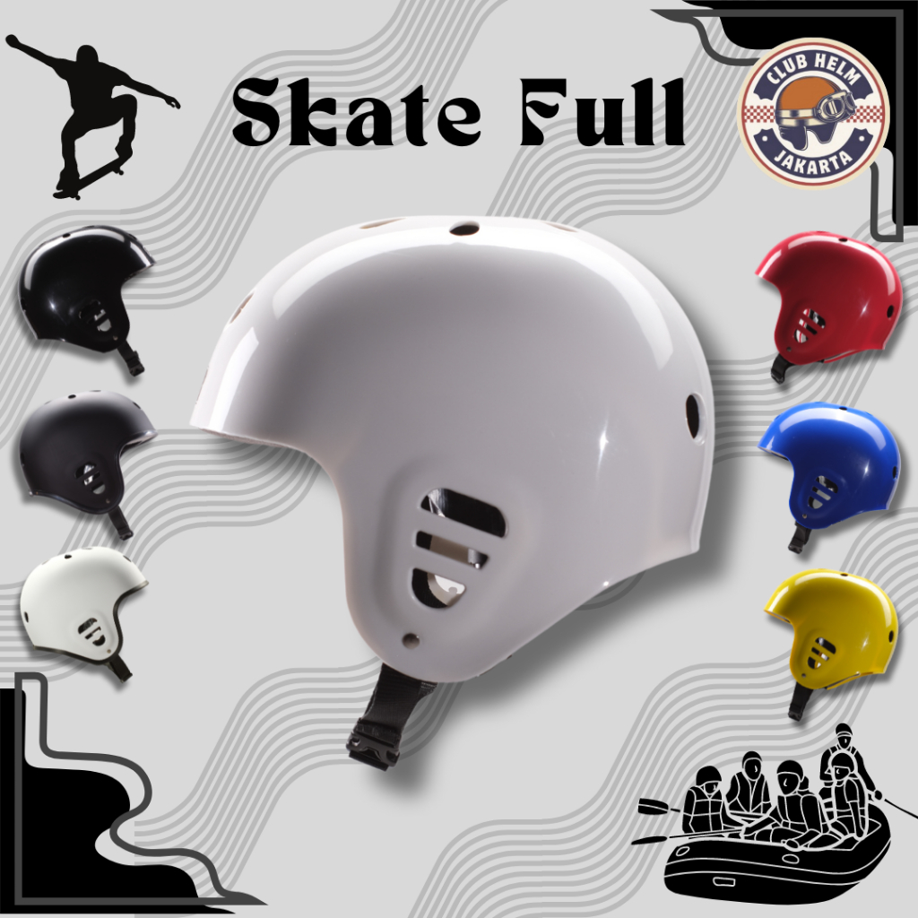 หมวกกันน็อคสเก็ตเต็มสําหรับจักรยาน Genio BMX Arung Jeram / Out Bound / ATV / Flying Fox / กระดานสเก็ต / ล่องแก่ง