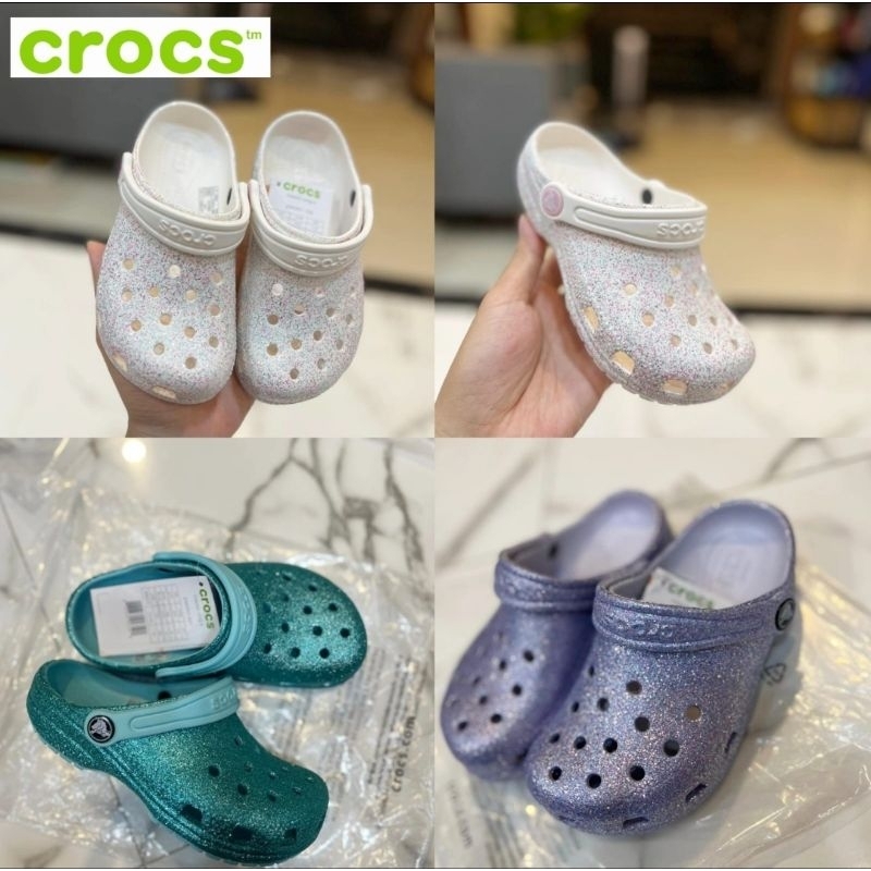 รองเท้าแตะ Crocs Classic kids glitters / Crocs Gliters kids clog classic / crocs Classic clog กลิตเต