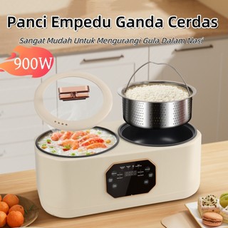 Panci Listrik 3.6L Double Pot Serbaguna Rice Cooker Multifungsi Ganda Cerdas / Low Carbo  / Anti Lengket