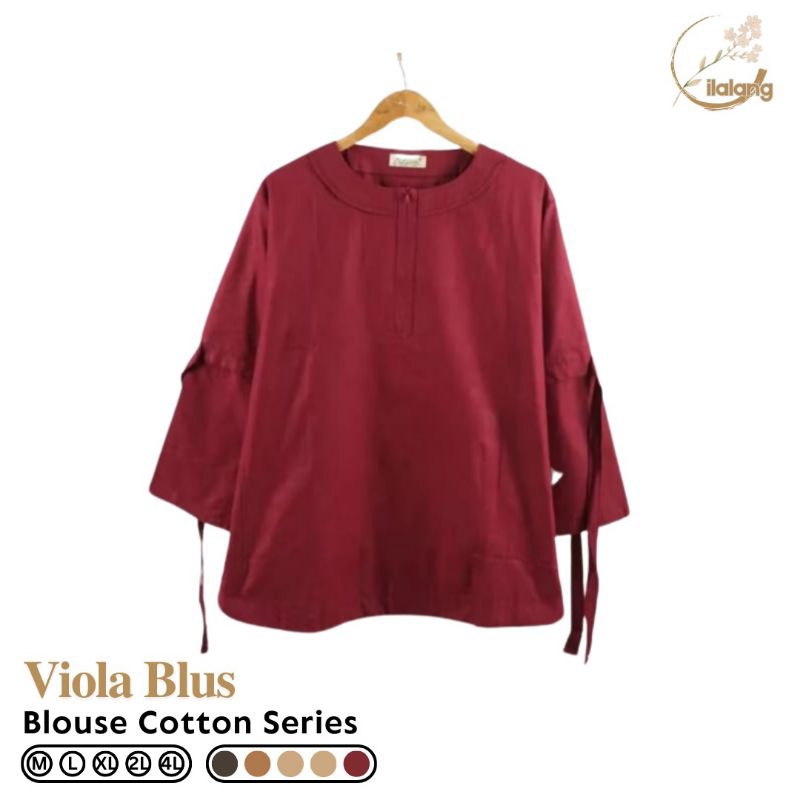 เสื้อเบลาส์ยาวผู้หญิง Viola Aira ผสมผสาน L-Xl-2L RM A016 - Ilalang Store